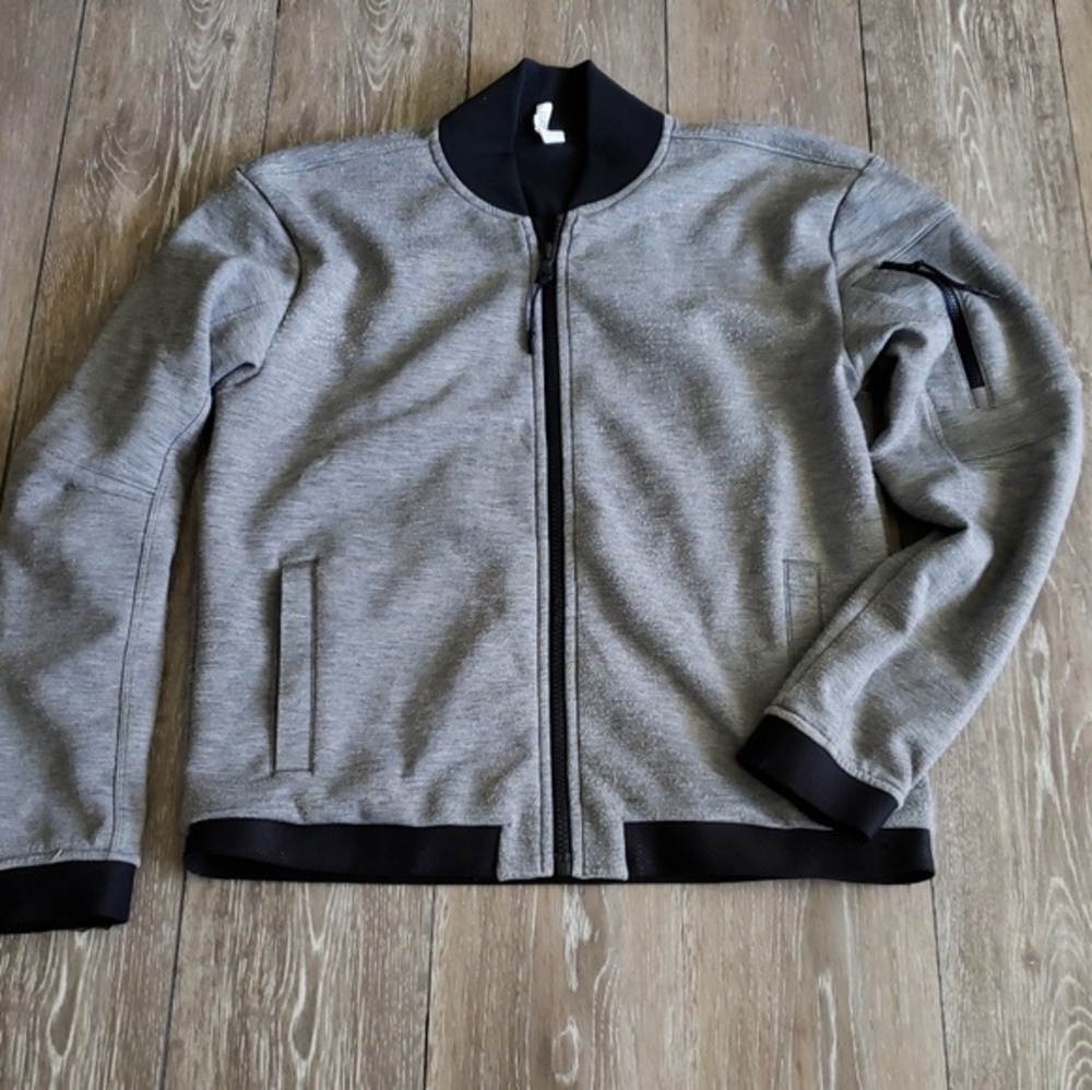 UA Grey‎ athletic jacket with black wrist & collar adult small